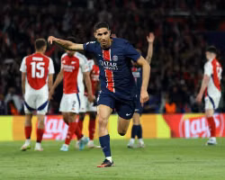 Hakimi ấn định vé vào chung kết Champions League cho PSG, Arsenal dũng cảm nhưng không đủ