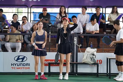 Dàn hoa hậu rực rỡ khuấy đảo sân đấu tại giải Pickleball Việt Nam 2025