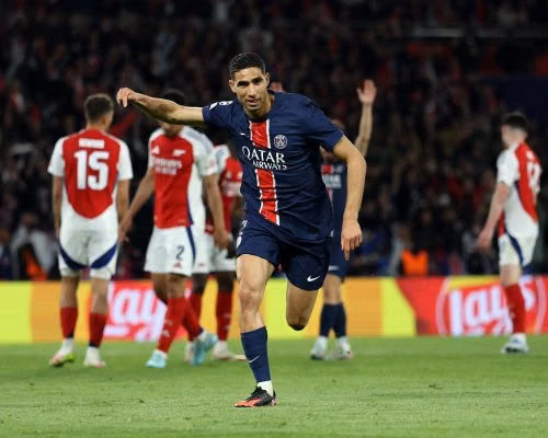 Hakimi ấn định vé vào chung kết Champions League cho PSG, Arsenal dũng cảm nhưng không đủ